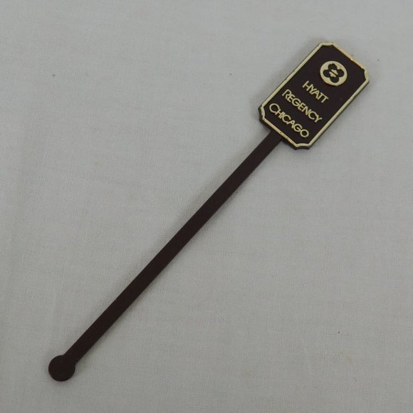 5 Hyatt Regency Chicago Swizzle Stick Drink Stirrer Spir-It USA Brown Plastic - Picture 9 of 12